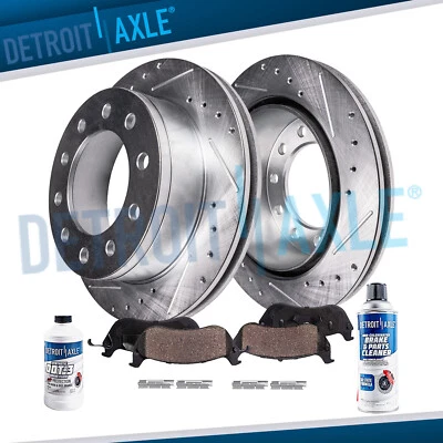 Pastillas de freno rotores delanteros perforados de 14,53" para Ford F-450 F-550 Super Duty 2005-2016 Foto 1 de 4