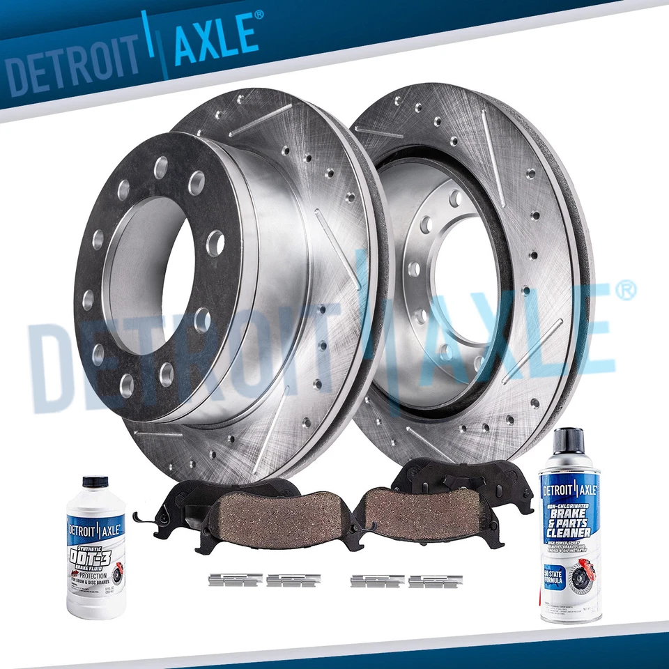 14.53" Front Drilled Rotors Brake Pads for 2005-2016 Ford F-450 F-550 Super Duty — 第 1/4 张图片