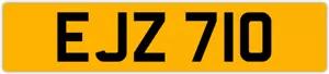 EJZ 710 E 3x3 DATELESS PRIVATE NUMBER PLATE EM EMM EMMA EVE EVA EUAN ERIC ELA ED - Picture 1 of 1