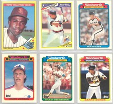 1986,1987,1988,1989,1990,1991 Woolworth Baseball Cards #1-33 You Pick!
