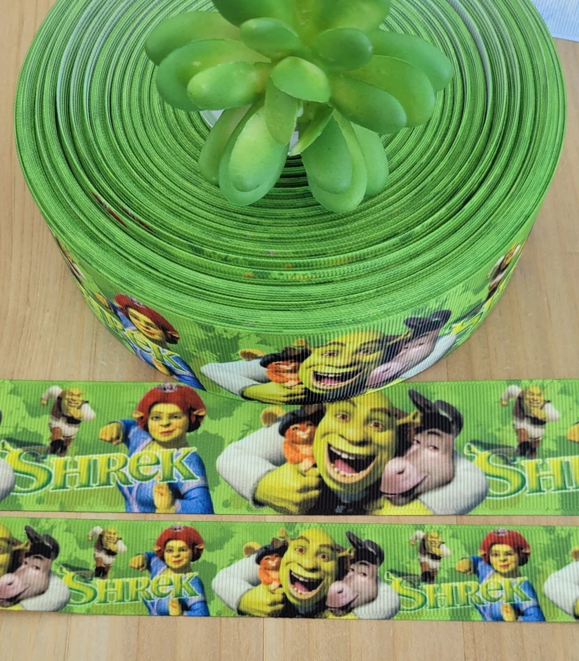 7/8, 1 & 1.5" (1 YD) Shrek Grosgrain Ribbon Disney Princess Fiona Shrek Donkey - Image 1 of 1