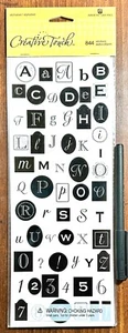 Letter Stickers Black Script Scrapbooking Card Journal 6 sheets - Picture 1 of 4