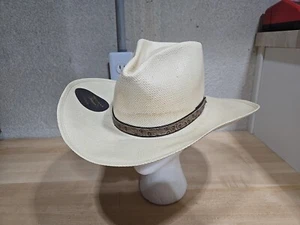 Vintage Indiana Jones Miller Western Cowboy Hat 7 1/8 Straw Distress* Plane RARE - Picture 1 of 12
