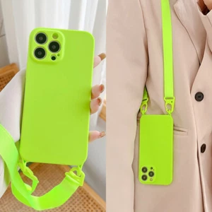 Für iPhone 15 Pro Max 14 13 12 11 stoßfest Umhängetasche Schlüsselband Handyhülle Cover - Bild 1 von 21