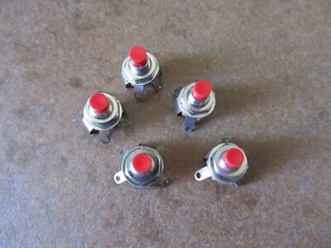 (QTY=5) Switchcraft 953 SPDT NO/NC Momentary Push Button Switch. Red.  - Picture 1 of 2