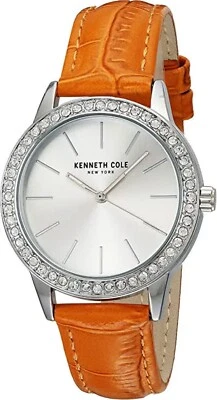 Kenneth Cole 10031485 Quarzo pelle Arancione Cinturino Orologio da Donna - Immagine 1 di 2