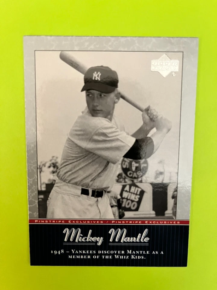 2001 Upper Deck Pinstripe Exclusives Mantle Insert #MM5 New York Yankees  NrMt - Image 1 of 2