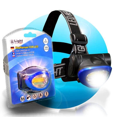 Stirnlampe Kopflampe Taschenlampe Arbeitsleuchte Kopfleuchte 3W Power COB LED - Bild 1 von 4