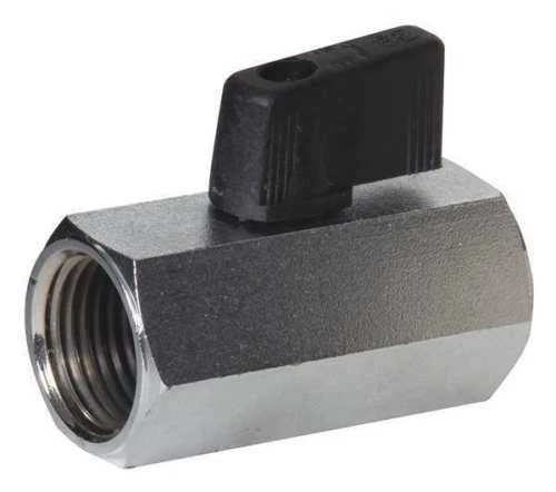 MIDWEST CONTROLS Nickel Plated Air Compressor Pneumatic Mini In Line Shut Off Ball Valve 1/4" NPT