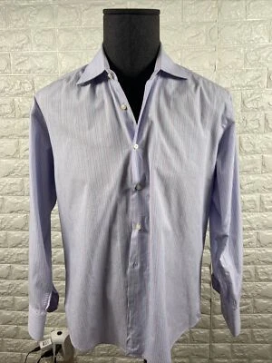 Camisa Missoni Uomo Para Hombres Manga Larga Abotonada Azul Púrpura Rayas 42 16 1/2 Foto 1 de 4