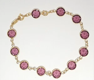 Pulsera SWAROVSKI Bisel Cristal Púrpura con Extensor De Colección Firmada Cisne 8.5" L Oro - Imagen 1 de 19