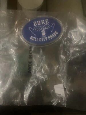 Vintage 1990s Duke Blue Devils Football “Bull City Proud” Unopened Team Keychain - Image 1 of 4