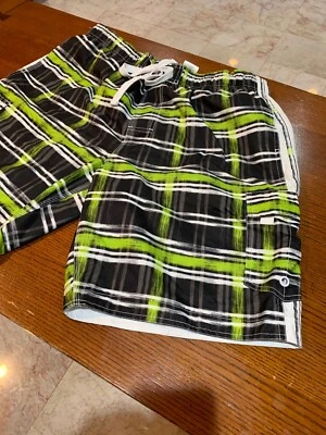 EUC Wave Zone Mens X-Large XL 40-42 Multicolor Checkered Board Shorts Neon Black - Image 1 of 4