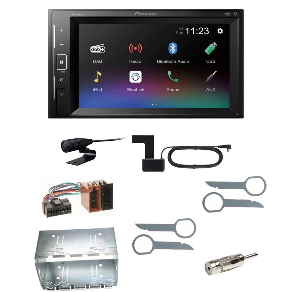 Pioneer DMH-A240DAB Bluetooth USB MP3 DAB+ Einbauset für Mercedes ML W163 - Bild 1 von 1