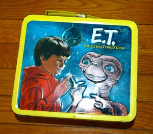 Vintage 1982 E.T The Extra Terrestrial Metall Brotdose Aladdin mit Thermoskanne Old Stock - Bild 1 von 10