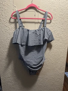 Traje de baño Kona Sol azul y blanco guinga de una pieza para mujer talla 16W - Imagen 1 de 11
