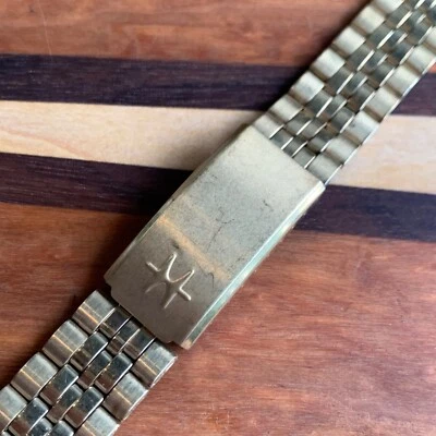Vintage NOS Hamilton 20mm Gold Tone Bracelet Band - Missing End Links - Image 1 of 4