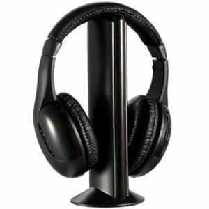 5 in 1 HiFi Wireless RF Headphones Over-Ear Headsets Mic for PC TV Radio DVD MP4 - Picture 1 of 11