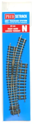 Peco N ~ New 2025 ~ Right Hand Curved Turnout Insulfrog Code 80 ~ Setrack ST-44 - Image 1 of 3