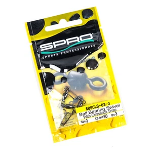 SPRO Ball Bearing Swivel Coastlock Snap Size 3 60lb 3ct - SBSCLB - Picture 1 of 3