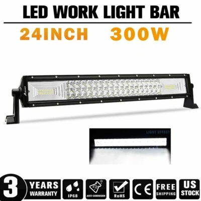 24inch 300W LED Work Light Bar Spot Flood Combo Fog Lamp SUV 4WD UTV ATV 22" - Image 1 of 4