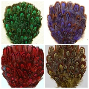DYED PHEASANT FEATHER PAD - VARIOUS COLORS Headbands/Beads/Hats/Costume - Picture 1 of 6
