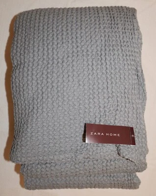 Zara Home Tagesdecke NEU 160 x 250 cm Waffelpikee grau  - Bild 1 von 2