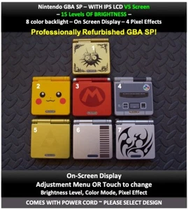 Game Boy Advance GBA SP IPS MOD V5 Versión OSD 15 Niveles de Brillo Pokemon - Imagen 1 de 10