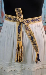Mexican Handwoven Belts Jalieza Oaxaca Hippie Peasant Great for Kaftans Huipils - Picture 1 of 19