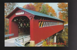 VERMONT VT Sunderland Chisselville überdachte Brücke KONTINENTALE Postkarte - Bild 1 von 2