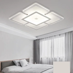 Acrylic Modern LED Flush Mount Ceiling Light Fixture Square Lamp for Bedroom - Picture 1 of 13