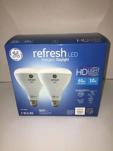 NEW 2 Pack GE Refresh HD LED Light Bulbs 10 Watt BR30 Energetic Daylight 5000K  - Picture 1 of 12