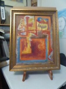 Vintage Original Abstract Expressionist Oil Painting Signed Hans Hofmann