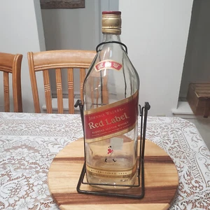 RARE Lrg Vtg Johnnie Walker Red Label 4.5 Liter Bottle & Stand 19" Scotch Liquor - Picture 1 of 9
