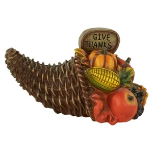 Northlight 8.5" Fall Harvest "Give Thanks" Cornucopia Decoration - Picture 1 of 6