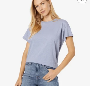 Madewell Whisper Damen Ripp Rundhals Kurzarm Baumwolle T-Shirt Hellblau Small - Bild 1 von 5