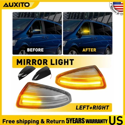 For Mercedes Benz Vito W639 2007-2014 Viano W639 Dynamic Amber Mirror Lights - Image 1 of 4