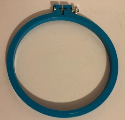  Vintage Boye 6” Round Cross Stitch Needlework Hoop Circle Frame Blue - Image 1 of 3