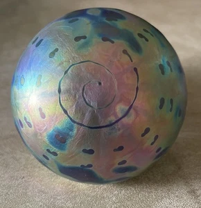 Gary Levay Signed Art Glass Iridescent Multi Colored Paperweight, Beautiful - Bild 1 von 10