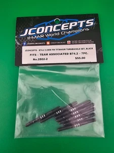 JConcepts RC10 B74.2 Fin Titanium Turnbuckle Set (Black) 7 Piece 2802-2 New - Picture 1 of 2