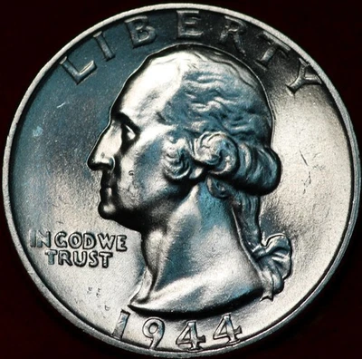 Uncirculated 1944 Philadelphia Mint Silver Washington Quarter - Image 1 of 2