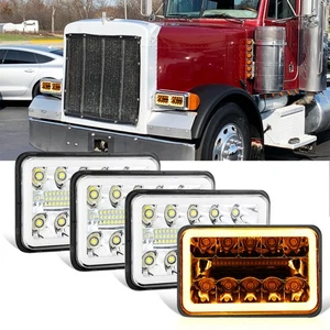 4PCS 4x6" Inch LED Headlights Hi/Lo Turn Signal For Chevrolet Caprice 1977-1986 - Picture 1 of 12