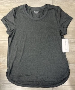 Athleta Uptempo Tee Shirt Short Sleeve Dark Heather Gray Large New w Tag - Picture 1 of 3