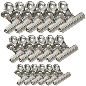 Stainless Steel Chip Bag Clips Set Of 18 Multi Size Durable Food Clips - Picture 1 of 6