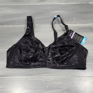 Bali Wireless Bra 40C Double Support Style 3372 Black Jacquard - Picture 1 of 10
