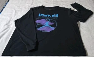 Nike Air Jordan Sport Long Sleeve Crew Neck Graphic Black T-Shirt XXL - Bild 1 von 4