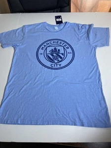 T-shirt uomo Manchester City calcio badge cotone Phil Foden 47 taglia L blu nuova - Foto 1 di 5