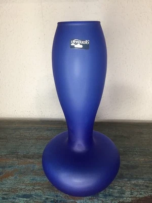 moderne Vase Leonardo 31cm Glas blau transparent matt bauchige Deko Blumenvase - Bild 1 von 4