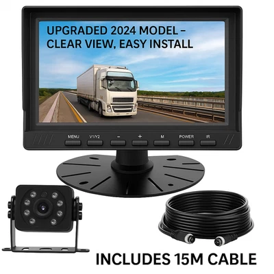 Wireless RV Backup Camera System 7'' 1080P HD Monitor Night Vision Waterproof - Image 1 of 4
