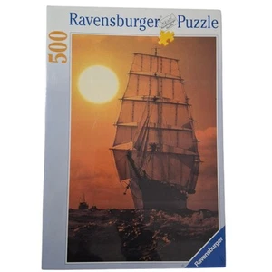 Puzzle 500 Teile Segelschiff bei Sonnenuntergang Wasser ca. 36 x 49 cm - Bild 1 von 3